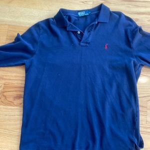 Long sleeve polo dress shirt.  Large fit great for going out very comfortable